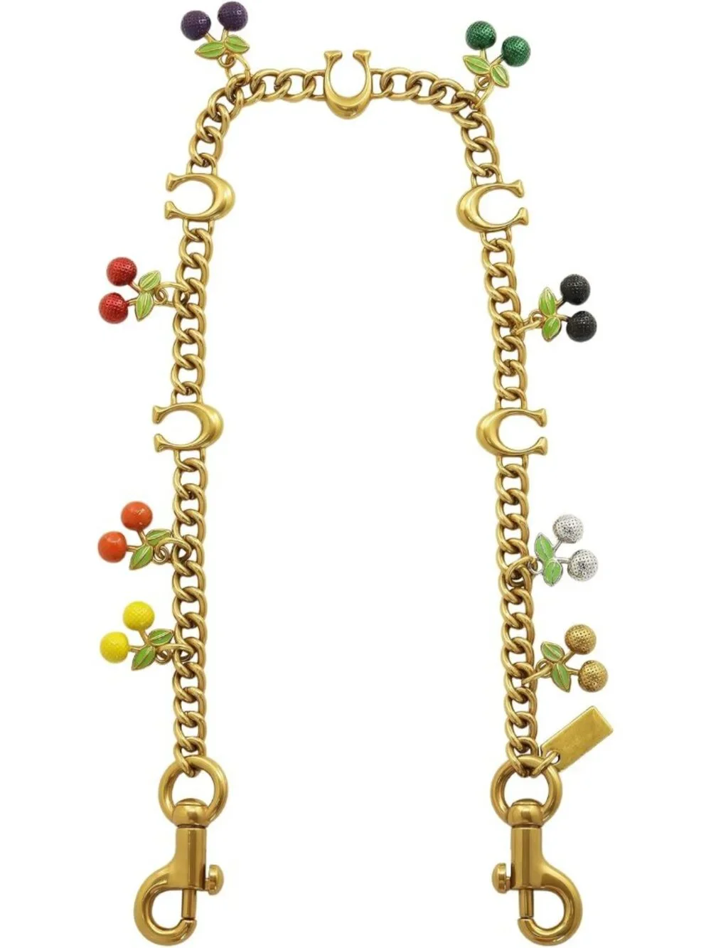 Colorful Cherry Bag Chain Charm - Gold Purse Extender & Decorative Strap